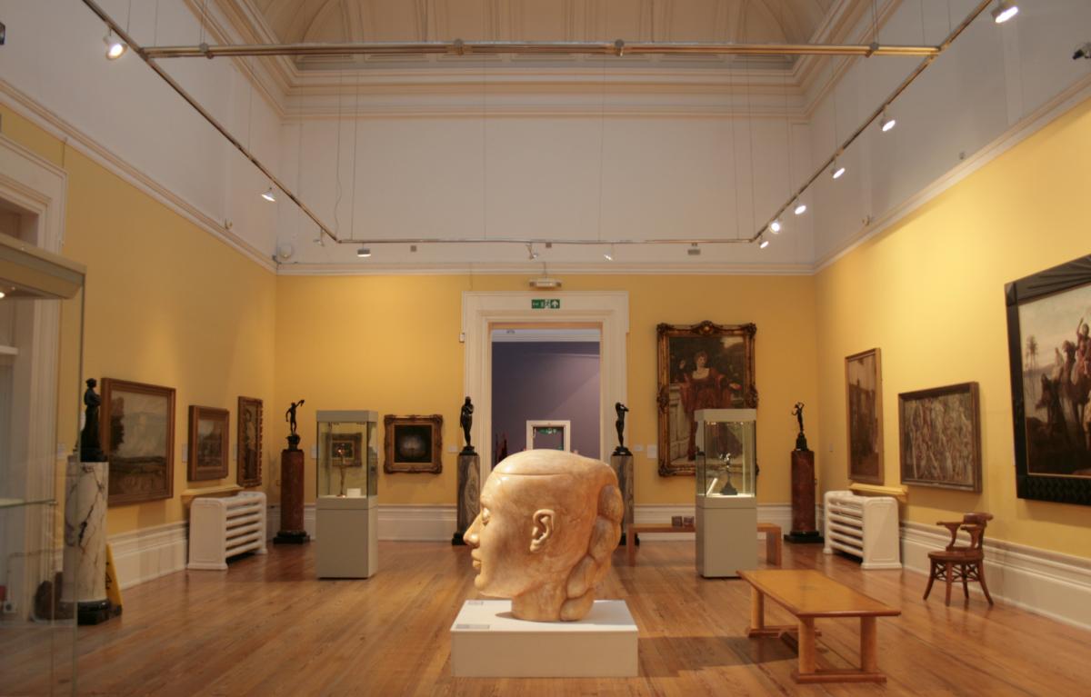 interior of the harris with various exhibits and artefacts