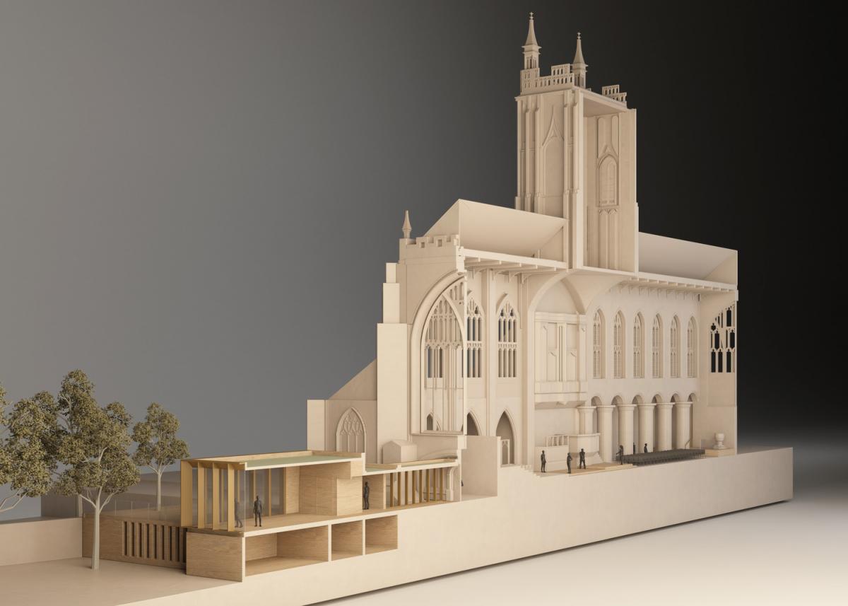 Long section model of Great Malvern Priory.