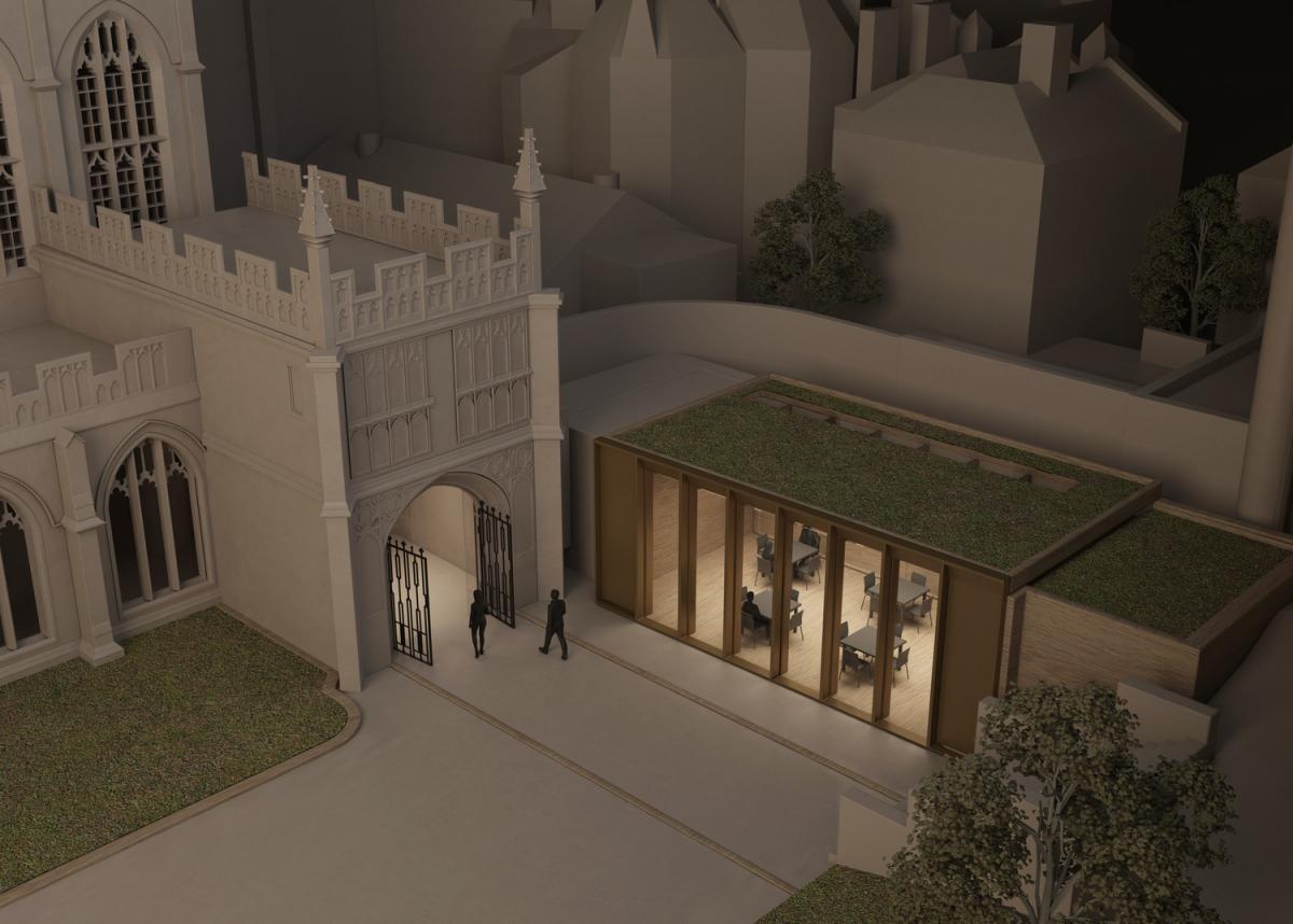 Model of a contemporary extension at Great Malvern Priory.