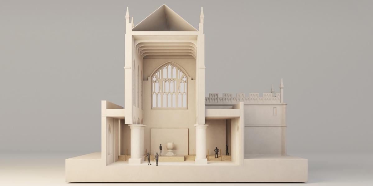 Internal model of Great Malvern Priory.