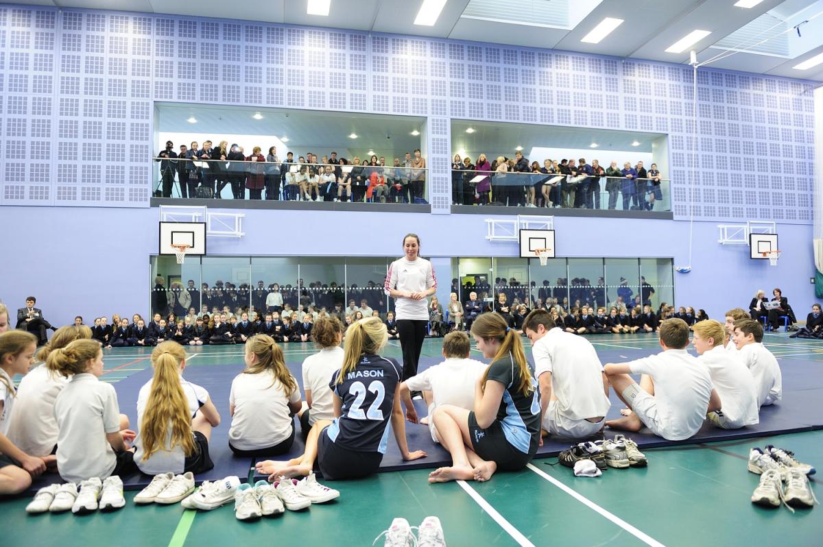 Interior image of a contemporary sports centre.