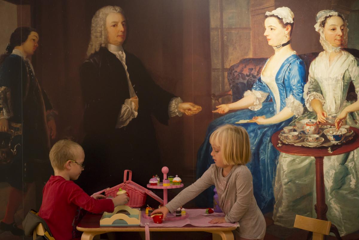 Children playing in a museum exhibition