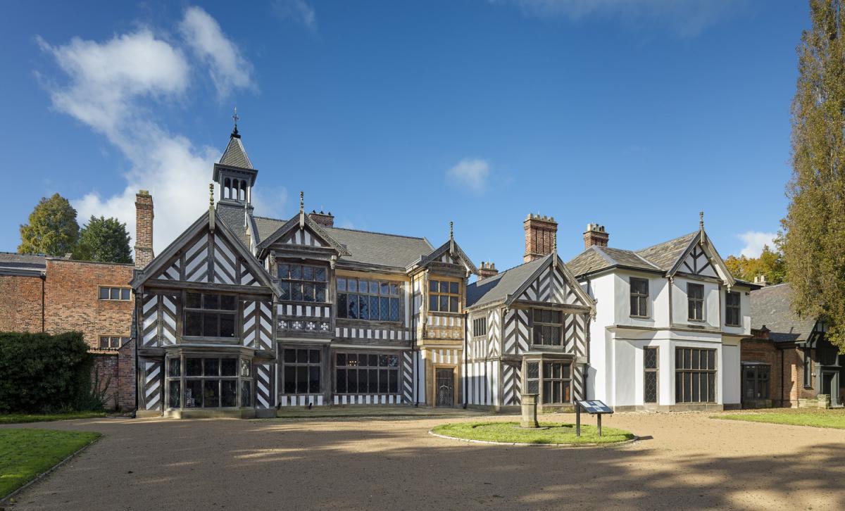 Exterior image of a 16th century manor house.