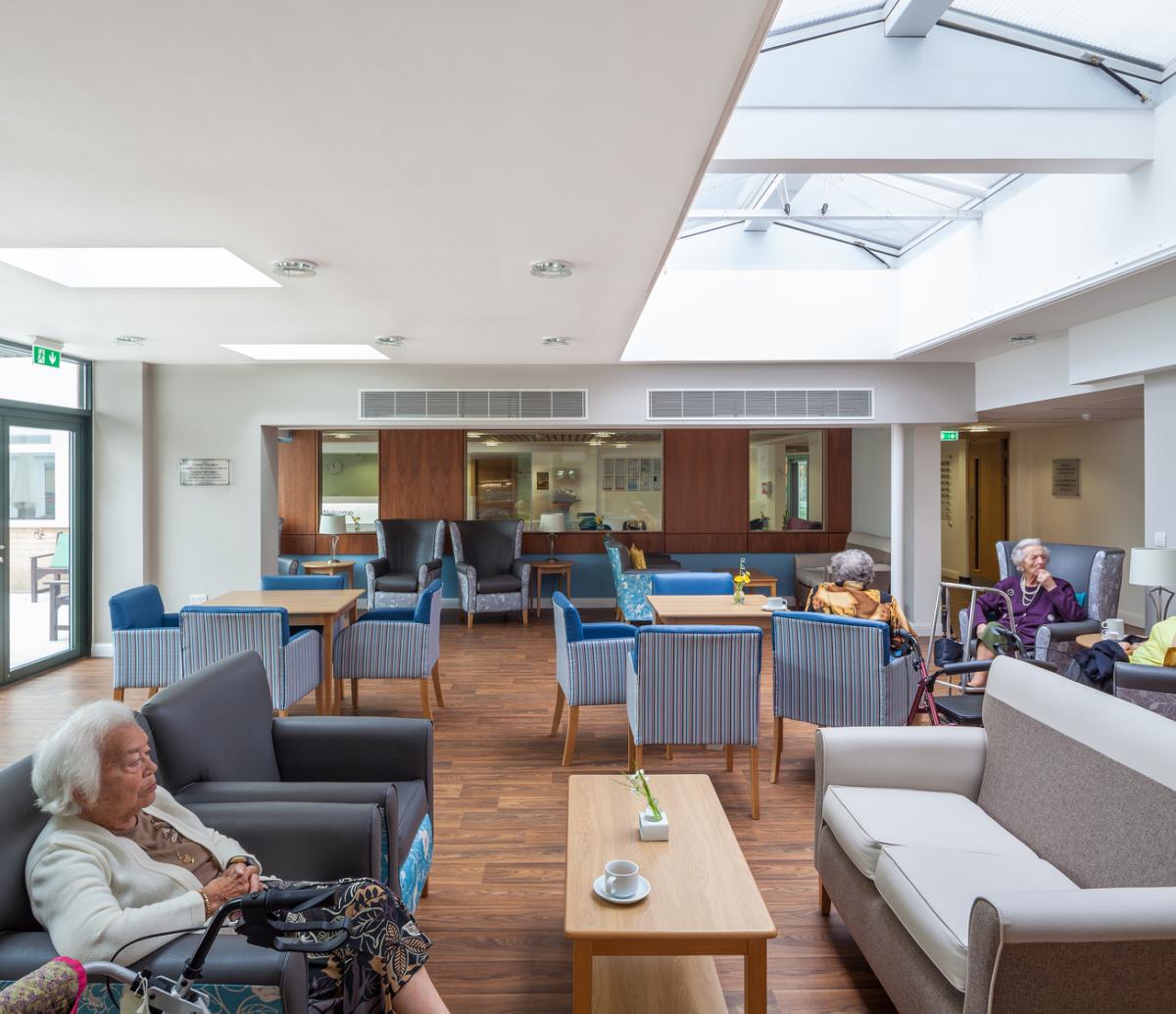 Image of a care home lounge area.