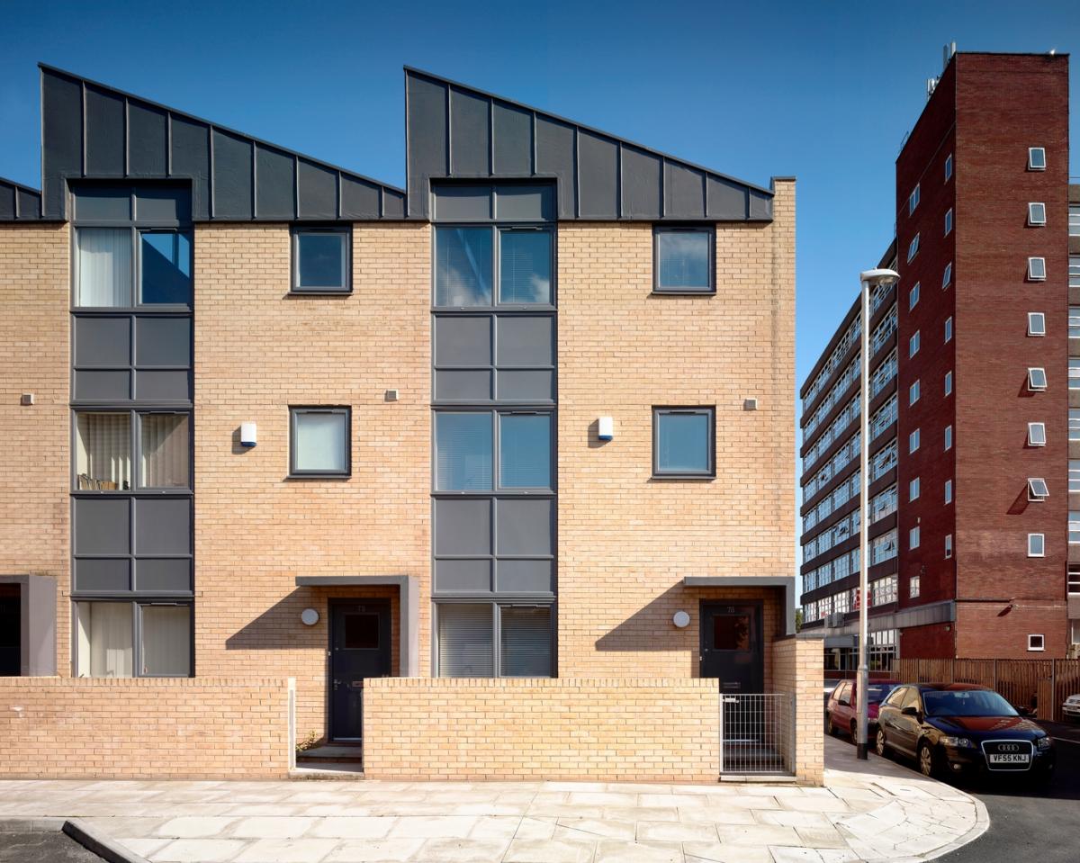 Exterior image of a modern housing block.