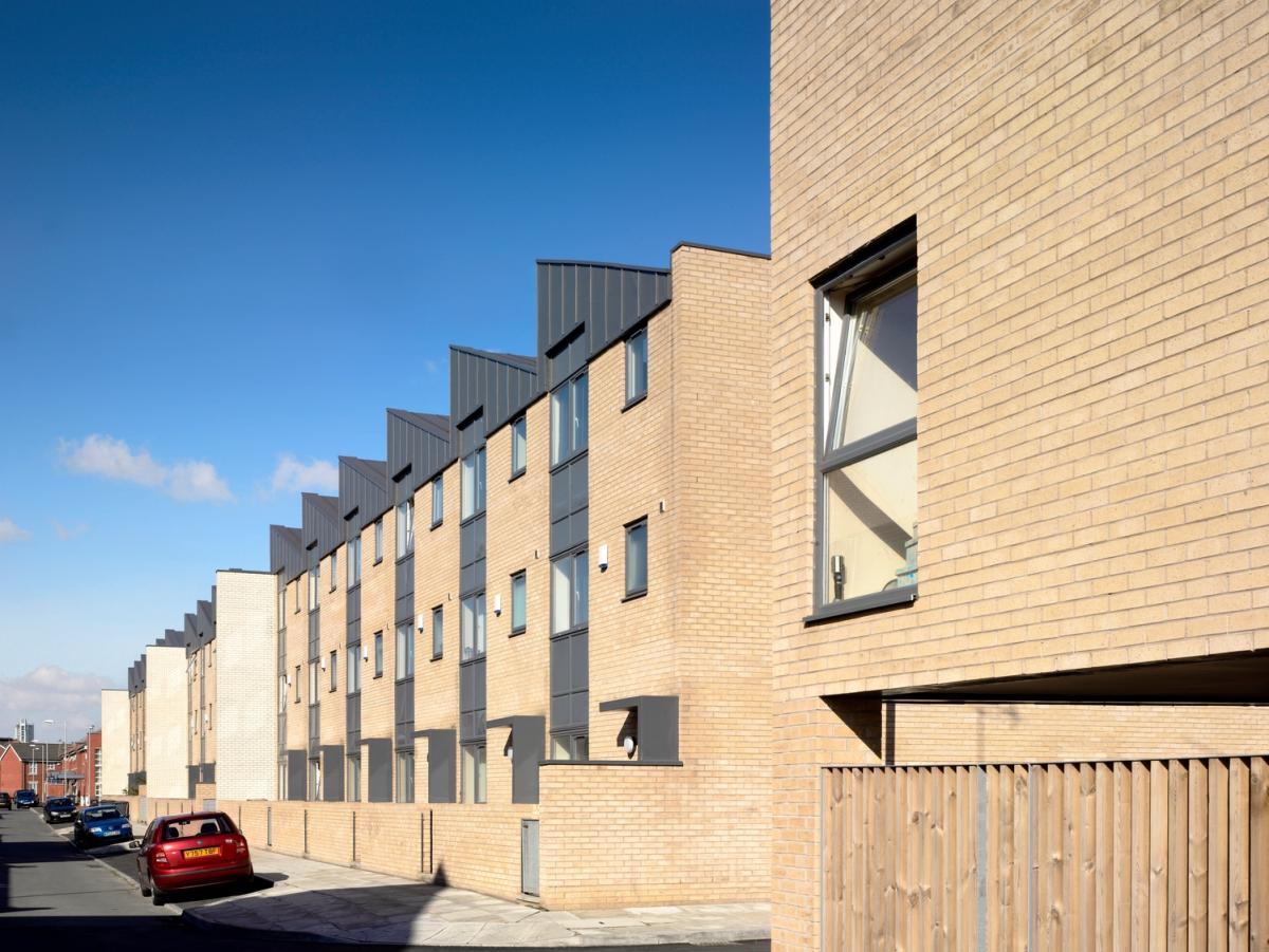 Exterior image of a modern housing block.