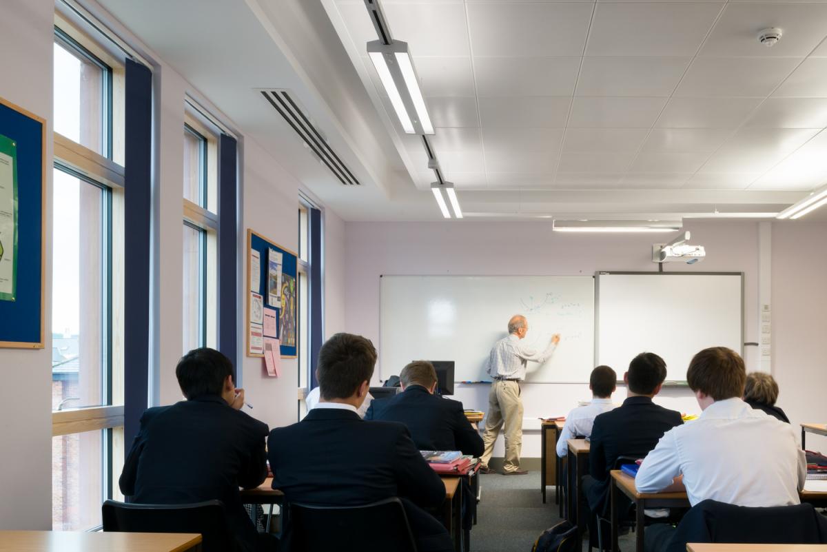 Interior image of a classroom.