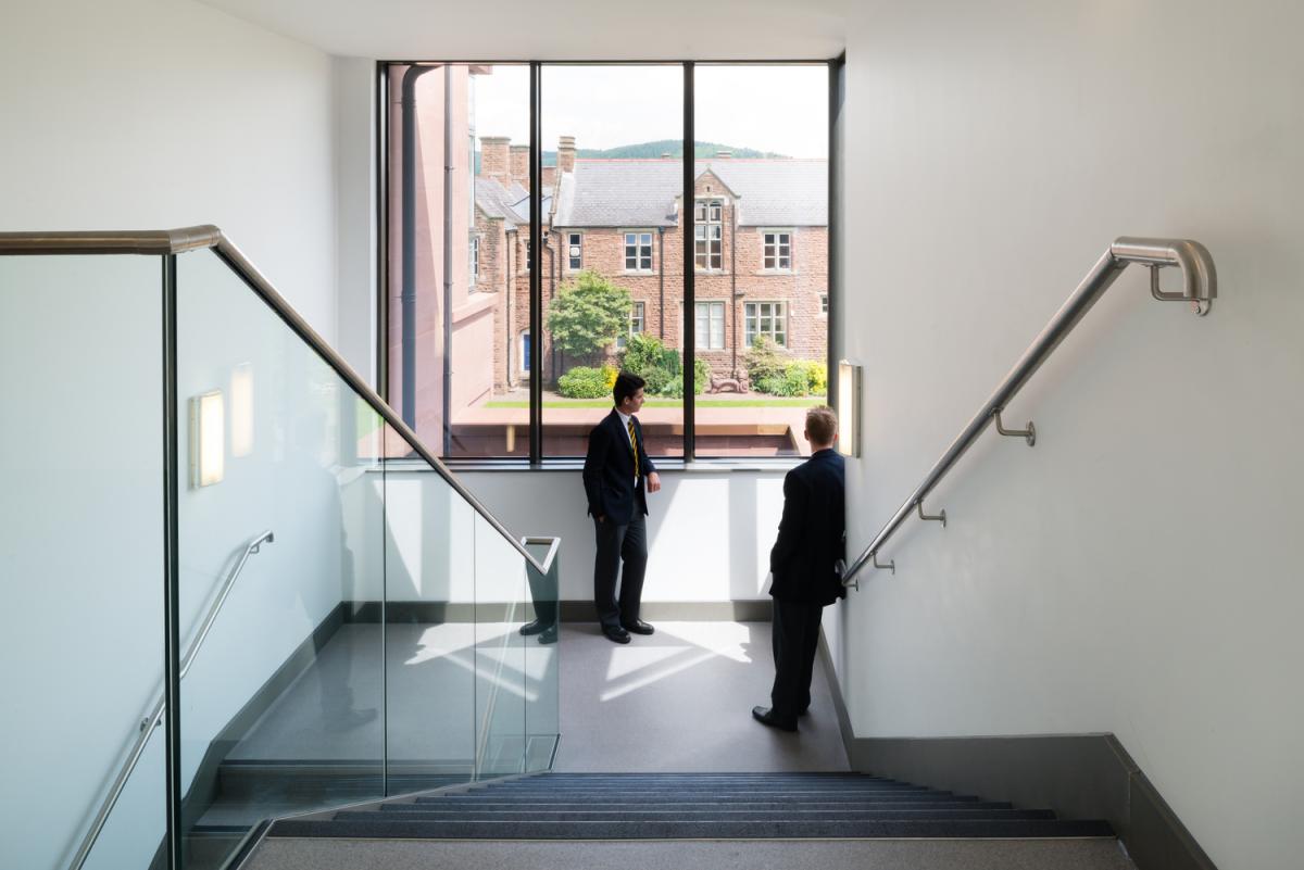 Interior image of an academic building.