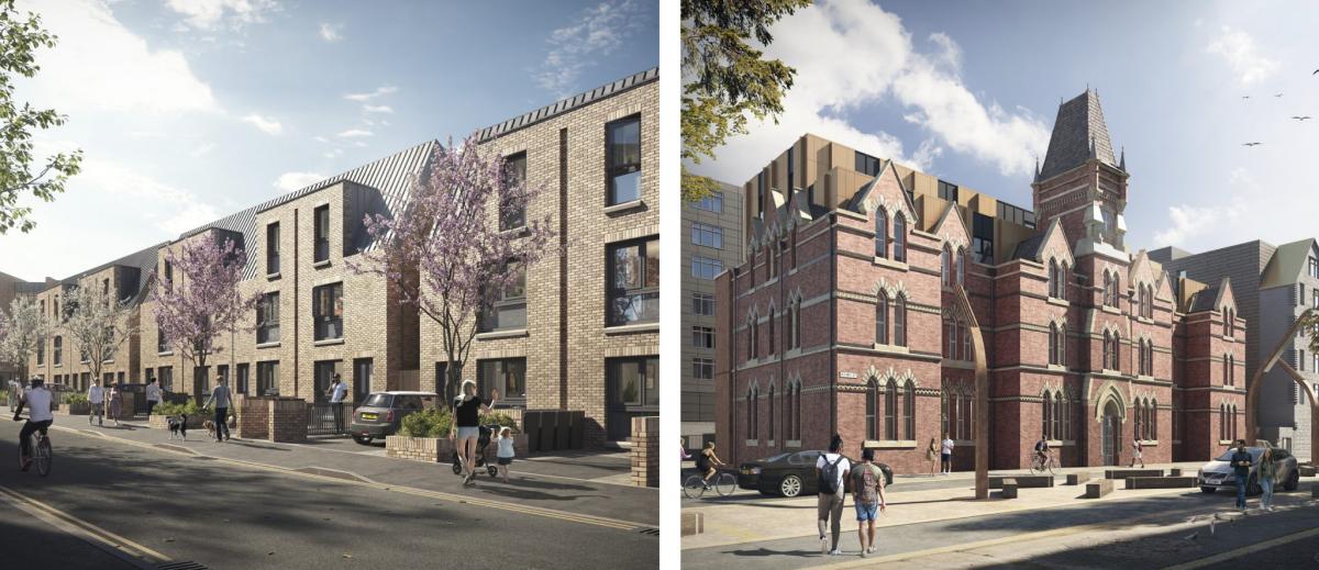 visual exterior view of rodney street townhouses and ancoats dispensary