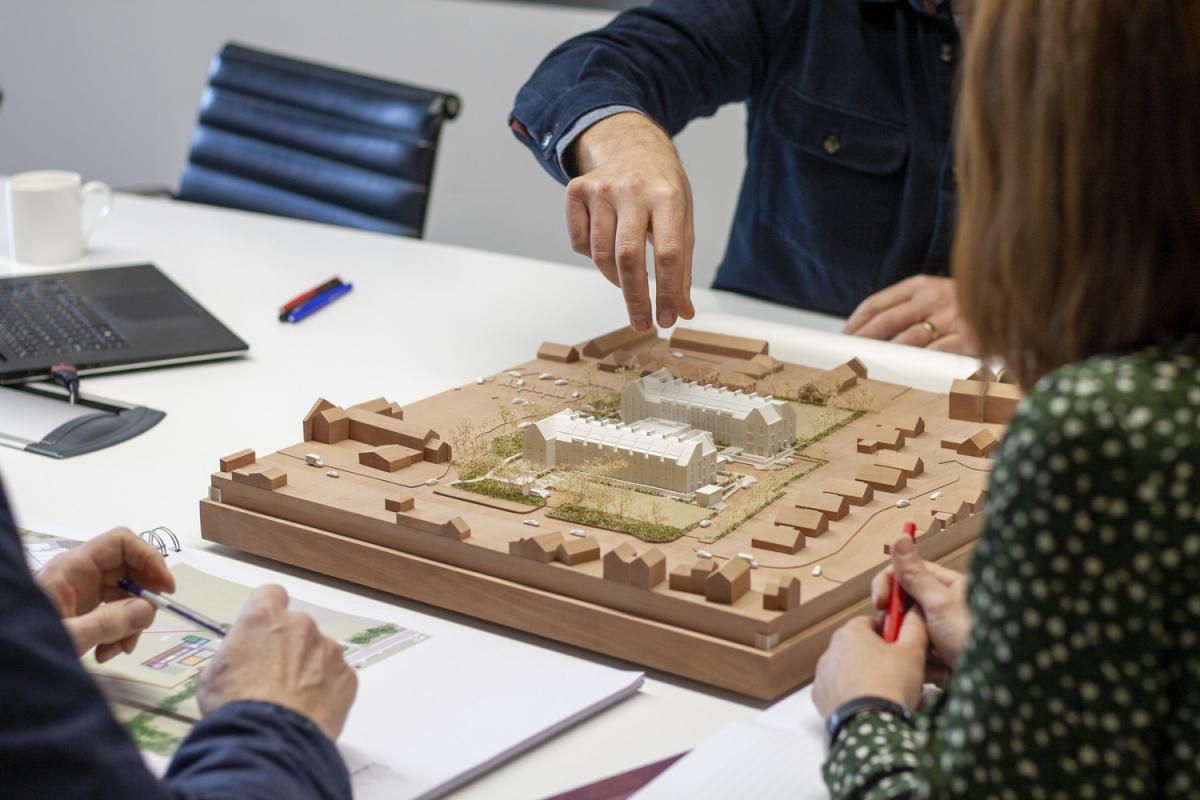 Architectural model of a boarding school