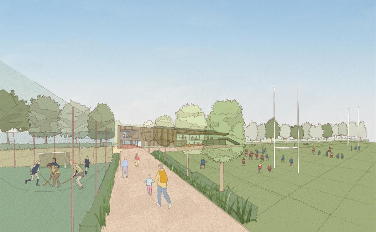 a sketch of a school sports pitch