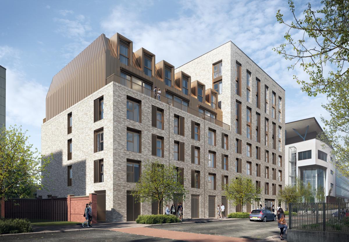 CGI of a contemporary apartment scheme in Didsbury.