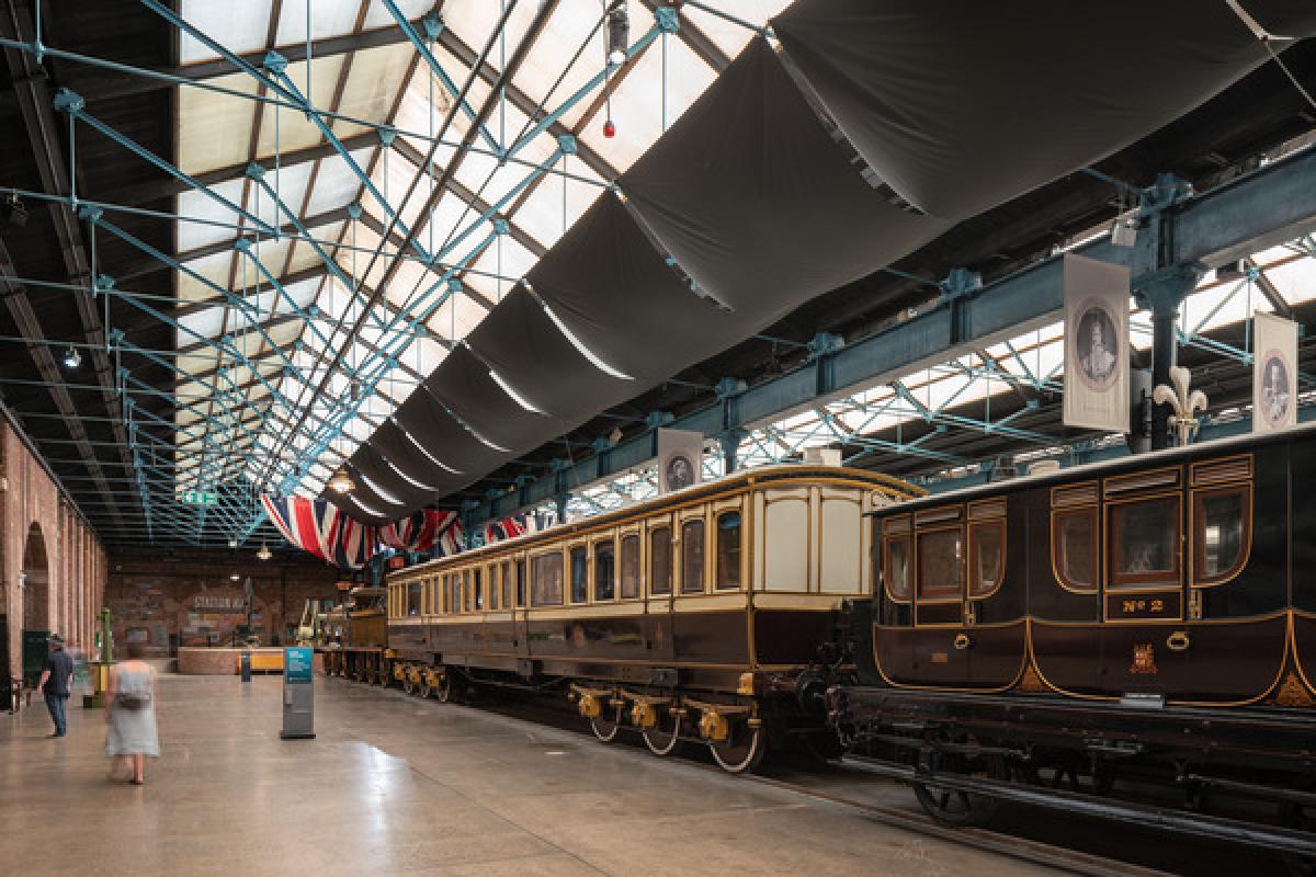 Old train in a warehouse