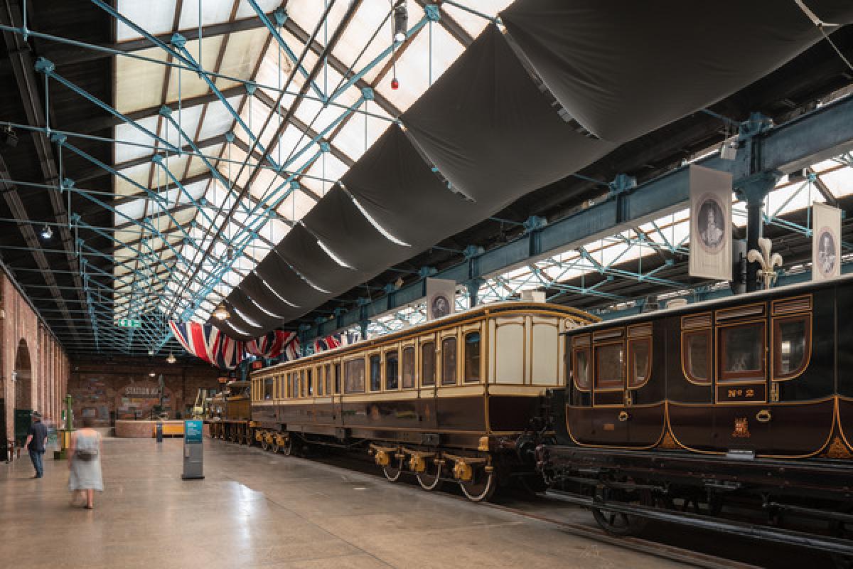 Old train in a warehouse 