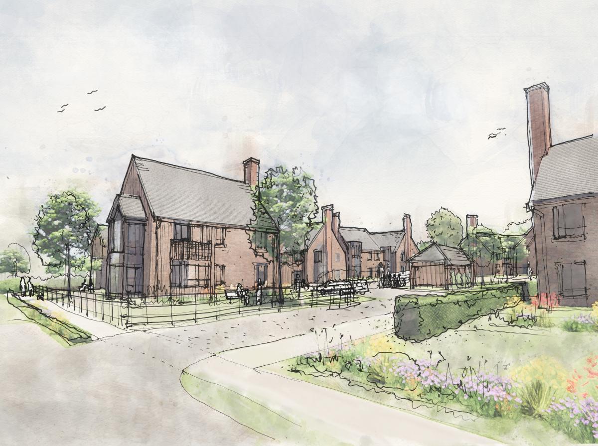 Sketch of Little Waltham retirement village plans