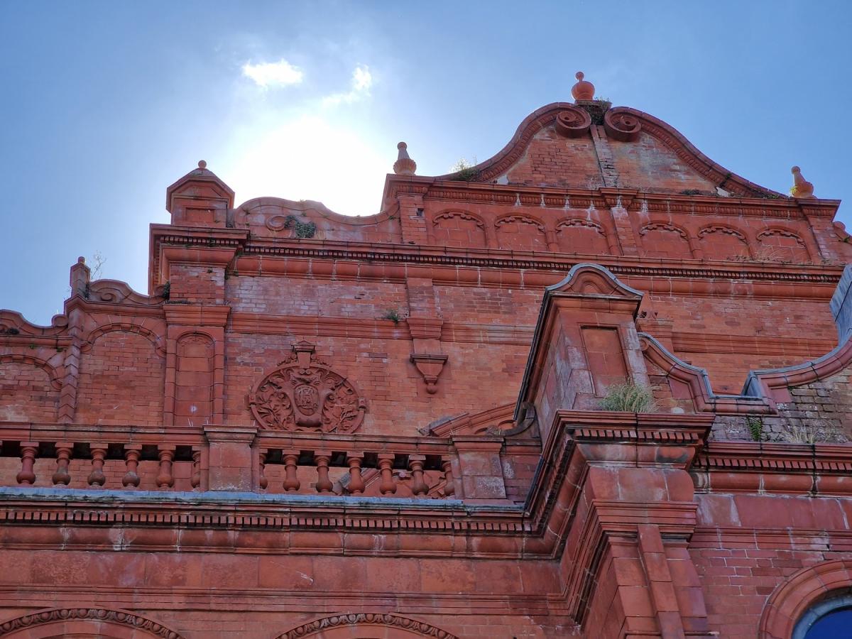 Exterior details of Morecambe Winter Gardens.