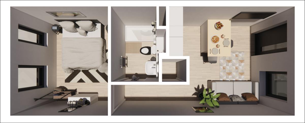 Interior above diagram of the ENR flats.