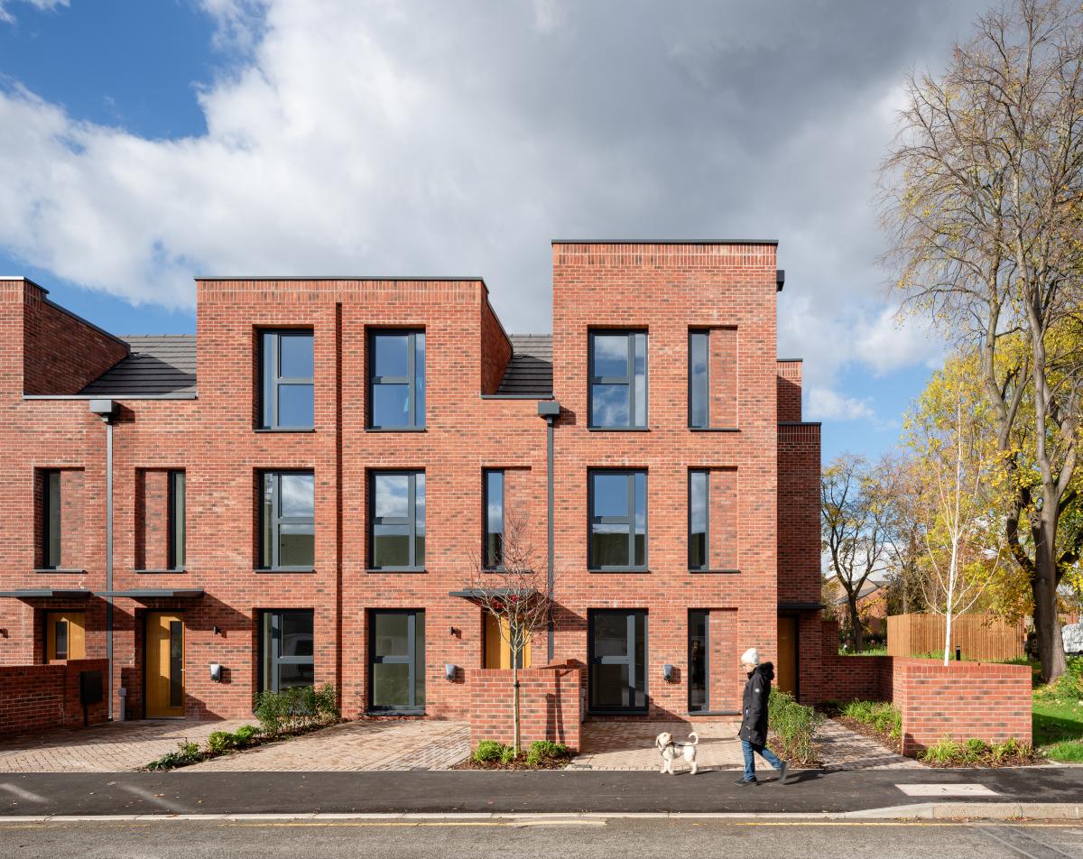 Two red brick houses