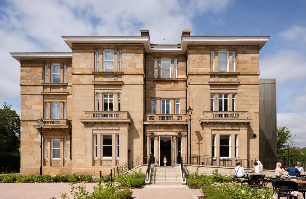 A view of Buile Hill Mansion from the back
