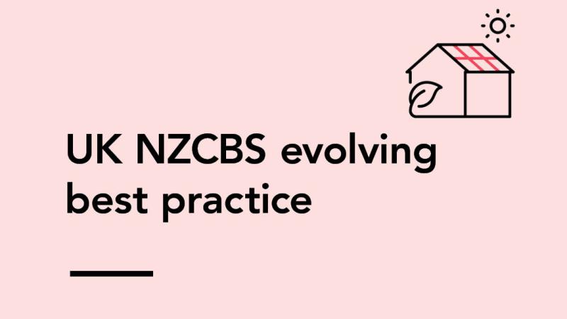 a graphic with pink background with copy overlay and a sustainable house icon