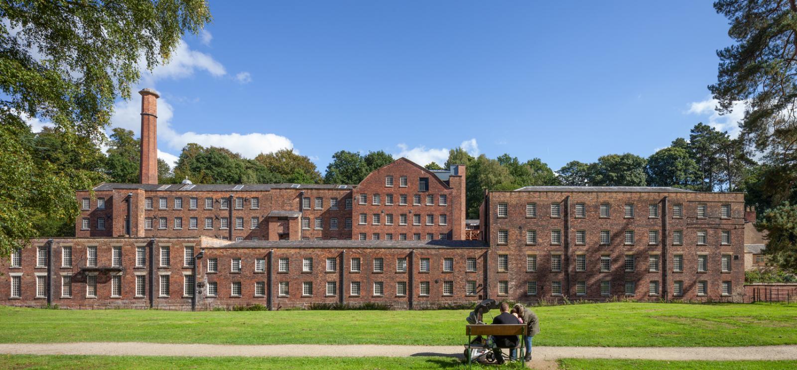 Exterior shot of a textile mill 