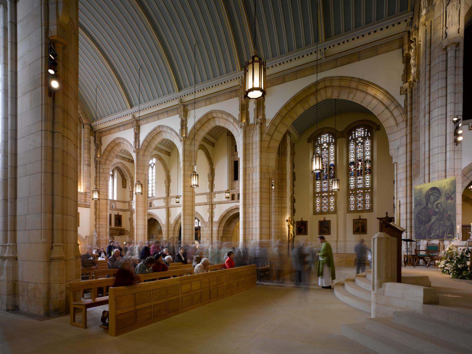 Photo of a church congregation.
