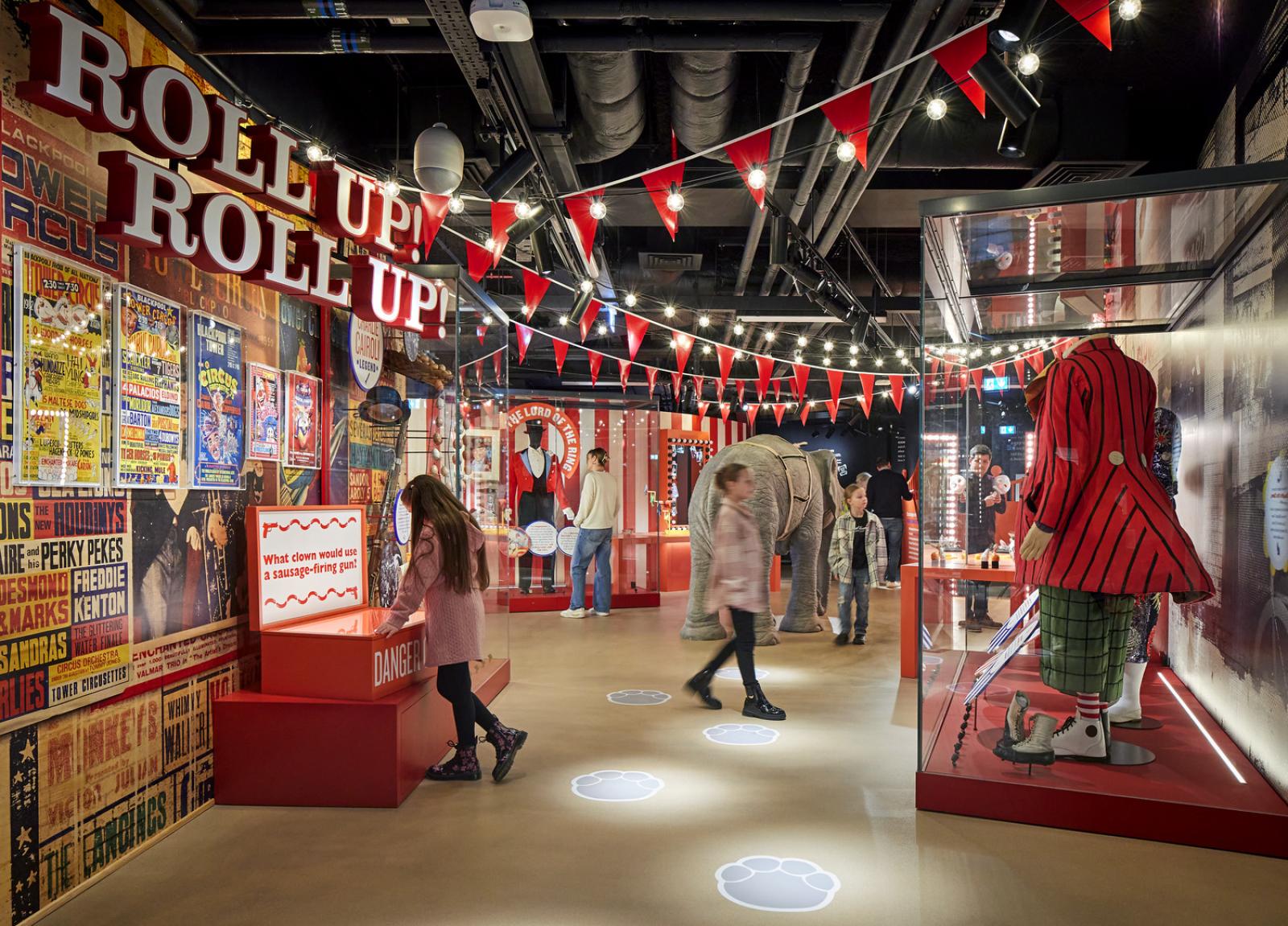 Circus themed exhibition space