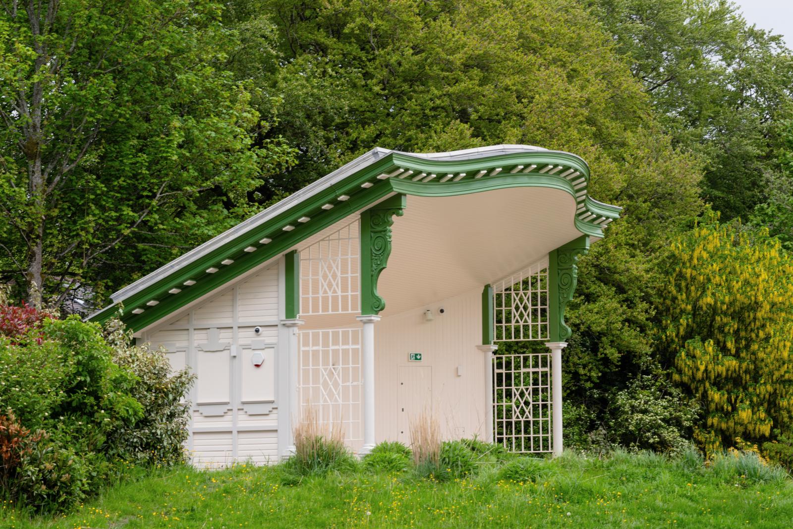 A shot of the bandstand from the bowling pavilion green