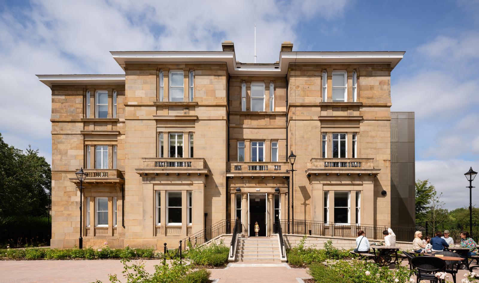 A view of Buile Hill Mansion from the back