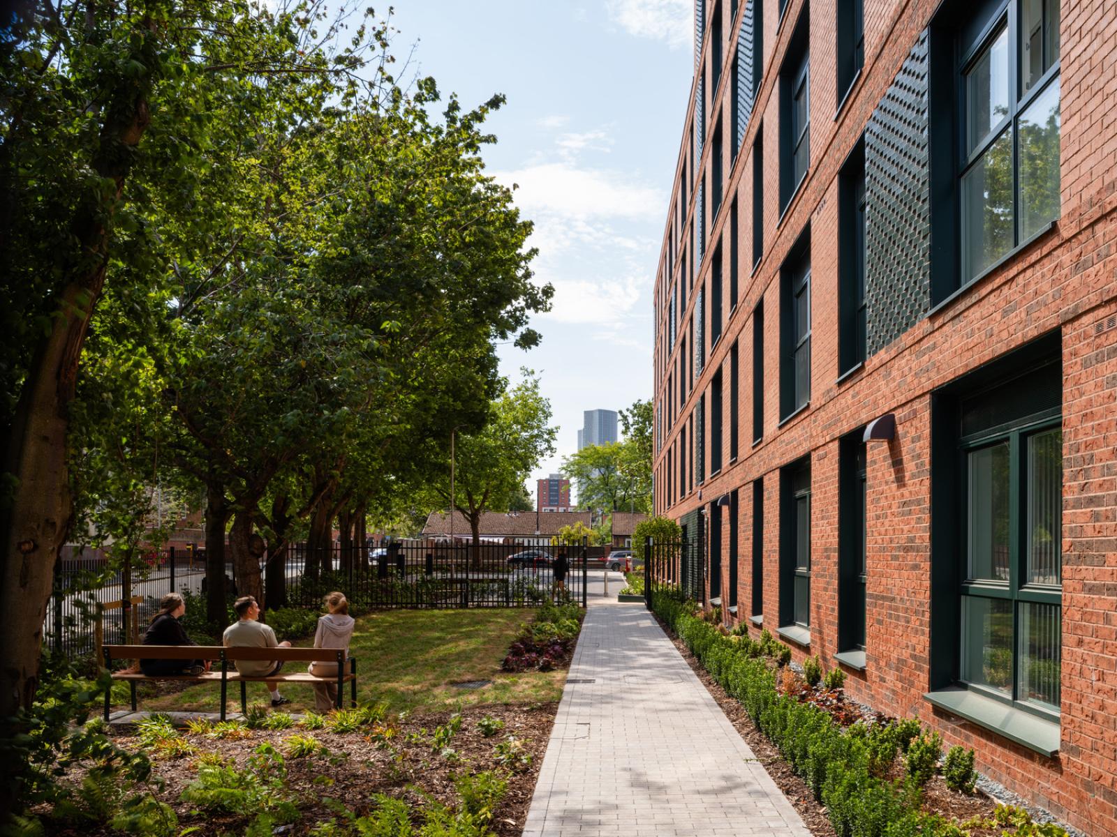 A view of the landscaping outside of Willohaus