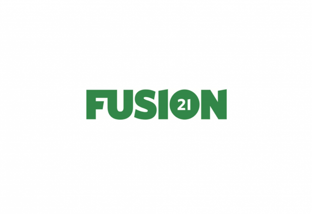 green fusion logo on white background