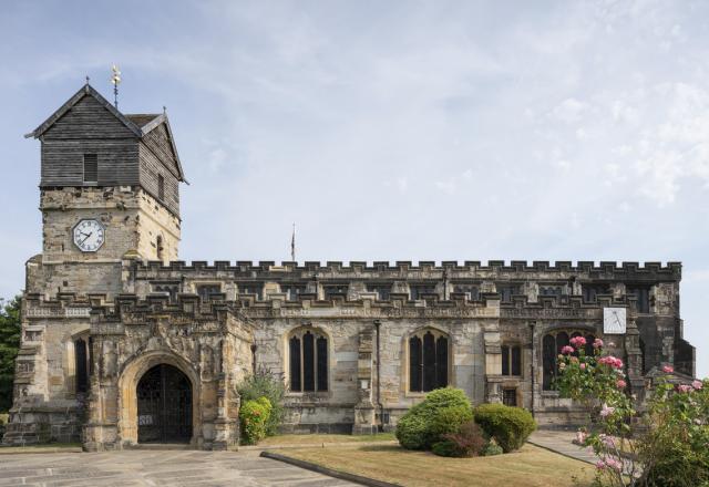 exterior of st leonards church within greenery 