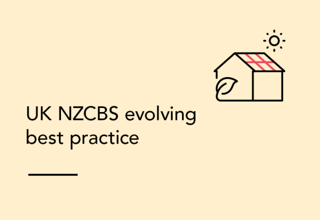 a yellow graphic with black text reading UK NZCBS evolving best practice