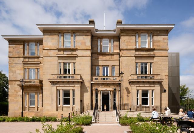 A view of Buile Hill Mansion from the back