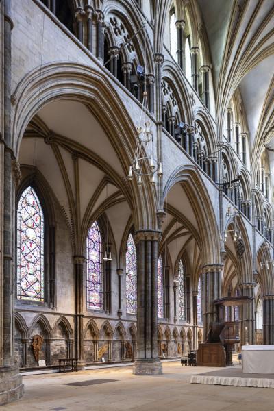 Interior photo of a cathedral. 