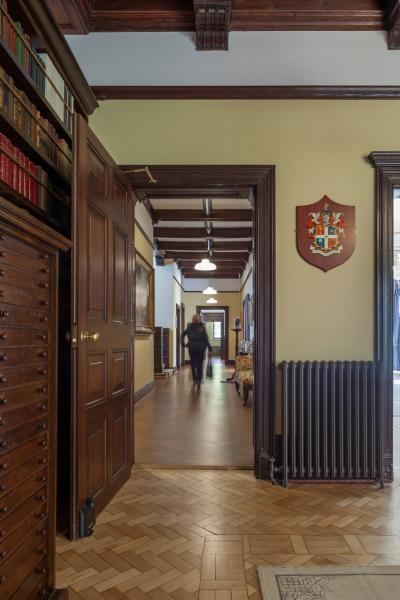 View down a hallway.