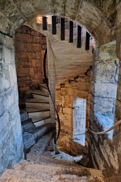 detail of the spiral staircase at Caernarfon Castle