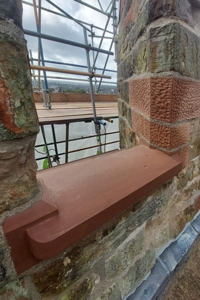 Detail of the conservation works at Carlisle Castle