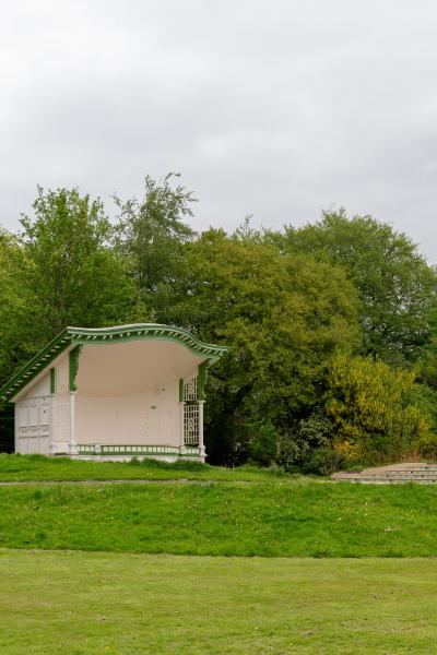 A shot of the bandstand from the pavilion greens. Image credits: Gavin Stewart.