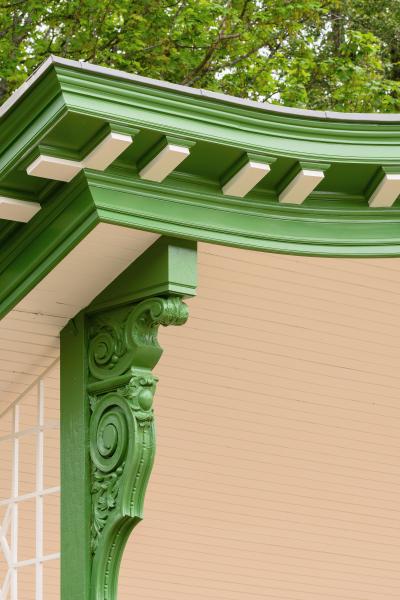 A close up of the Todmorden Bandstand roof. Image credits: Gavin Stewart.