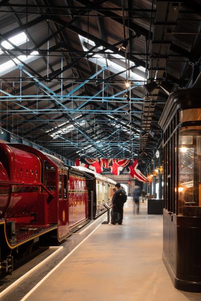 A view of the exhibitions inside the station hall.