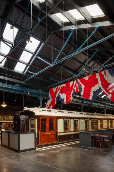 A view of the exhibitions inside the station hall.