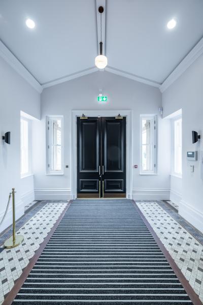 A view of the entrance area inside Buile Mansion.