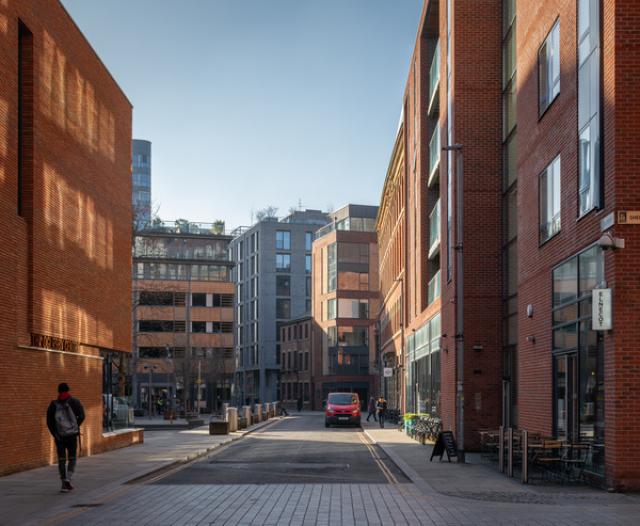 view down Blossom Street on a sunny day