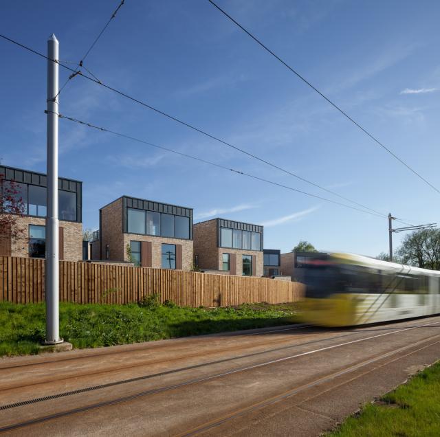 Exterior shot of a contemporary housing development 