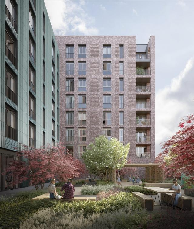 CGI of a modern apartment scheme