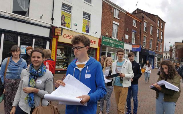 people in high street participating in activism