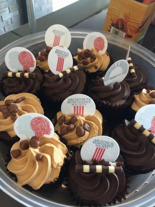 tray of chocolate/caramel cupcakes