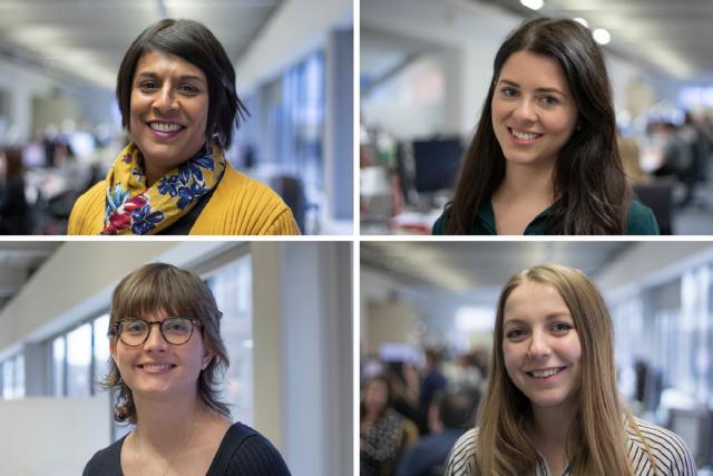 collage of female buttress staff