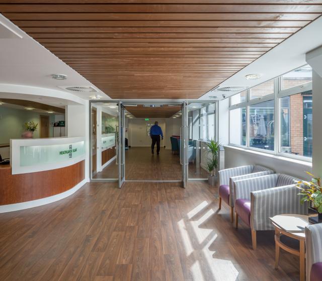 Image of a care home reception area.